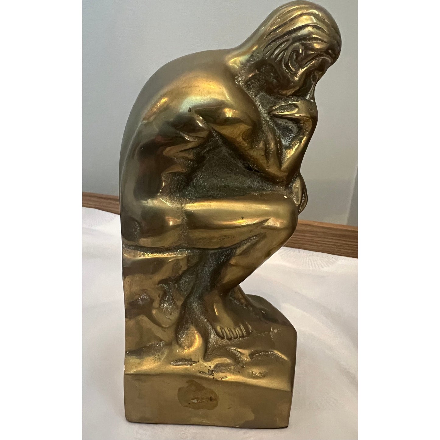 Mid-Century Brass ”The Thinker” Bookends