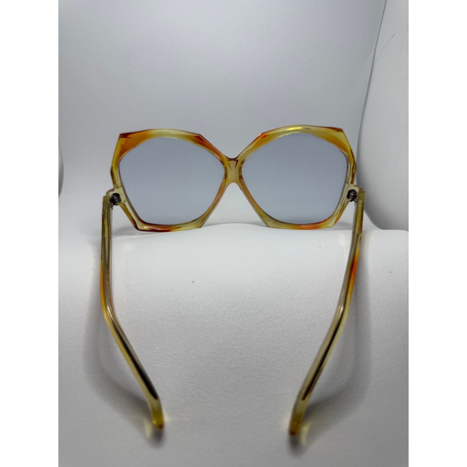 RARE 70s Vintage Oversized Mod Sunglasses | Translucent Sunset Orange