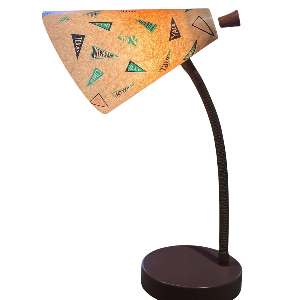 Vintage Collegiate Pennants Gooseneck Desk Lamp