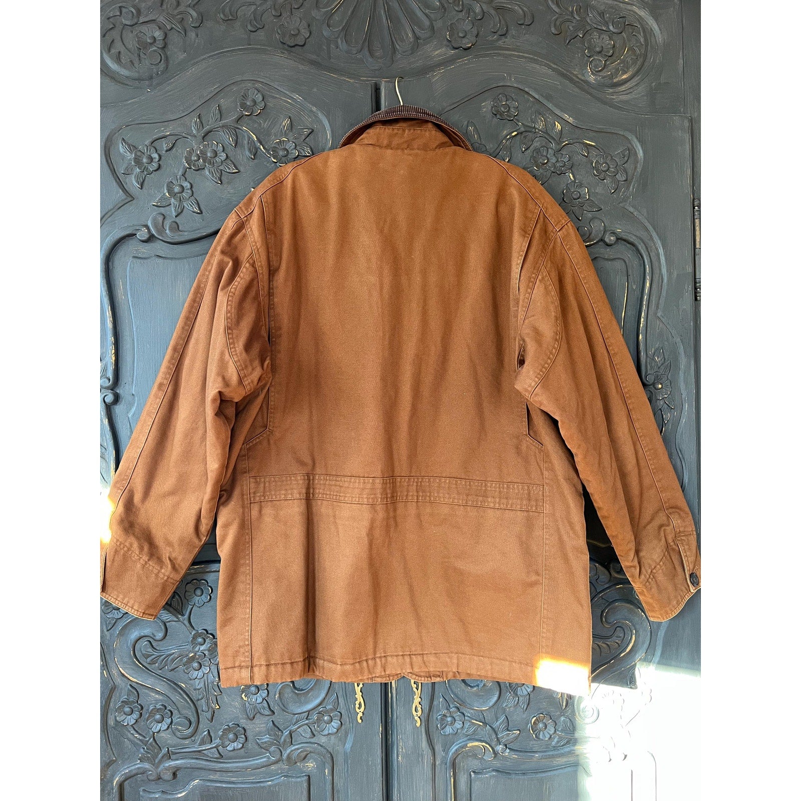 Vintage Aberdeen Men's Barn Coat | Khaki/Brown Canvas and Fleece | Size M