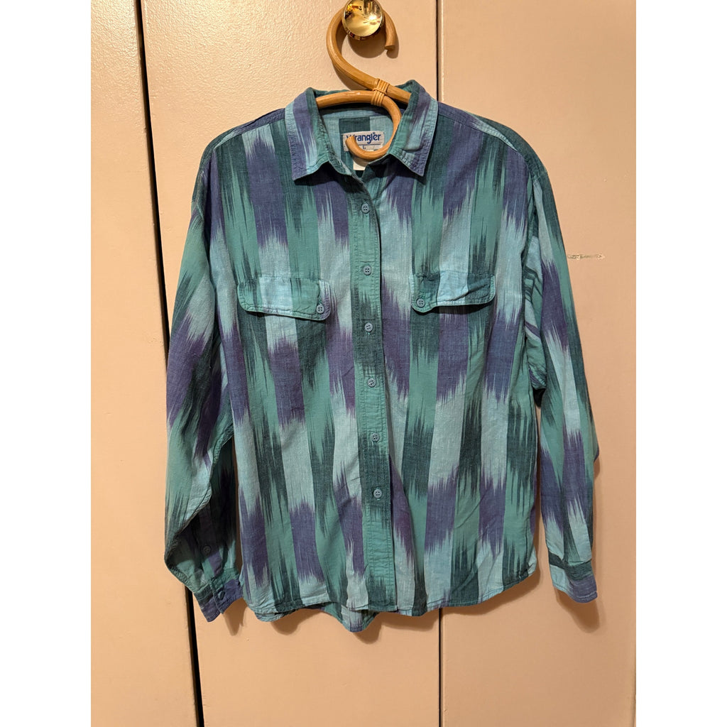 1980s Wrangler Southwestern Abstract Button Up Shirt - Unisex Size M/L