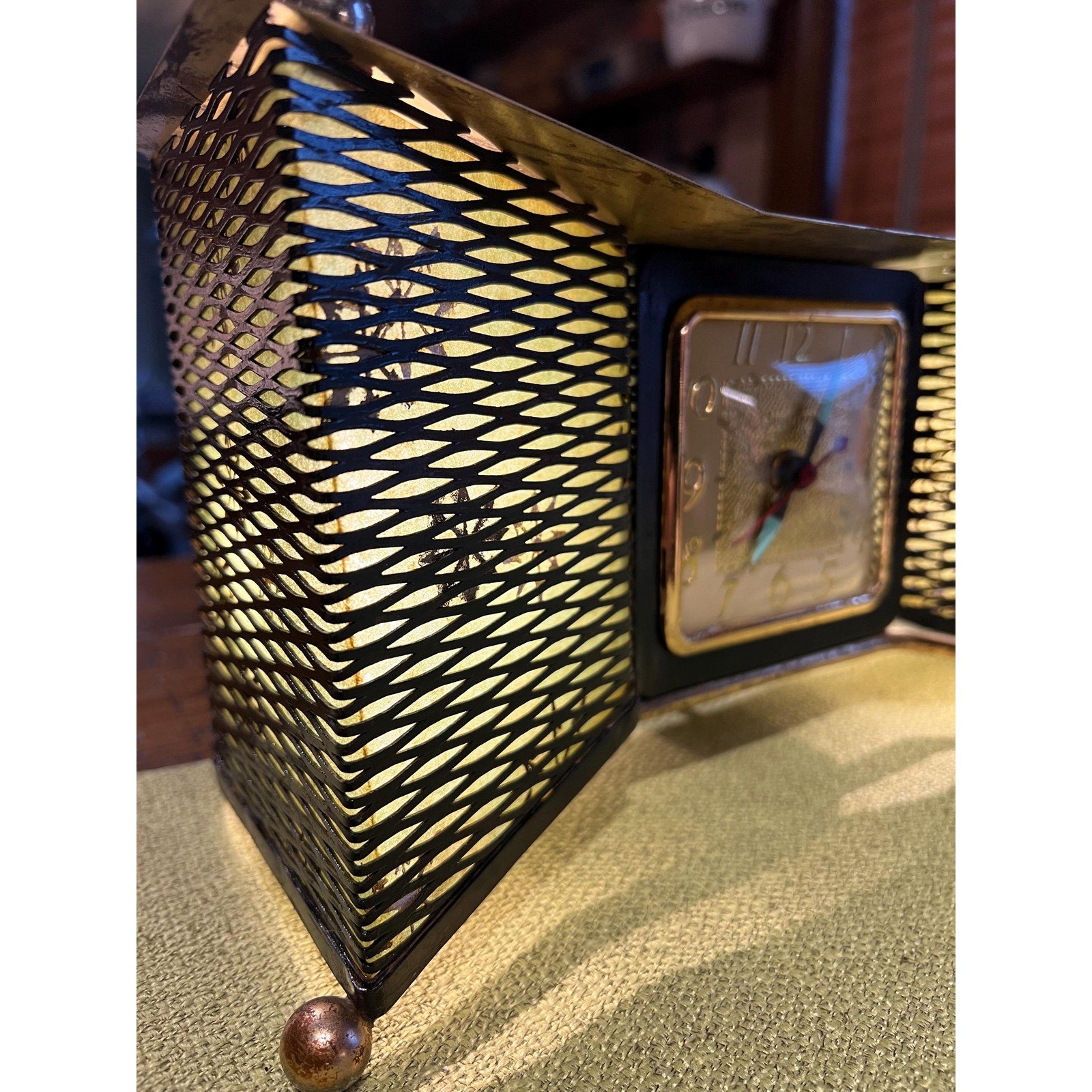 1950s/60s Atomic Age Bowtie Clock Light- RARE!