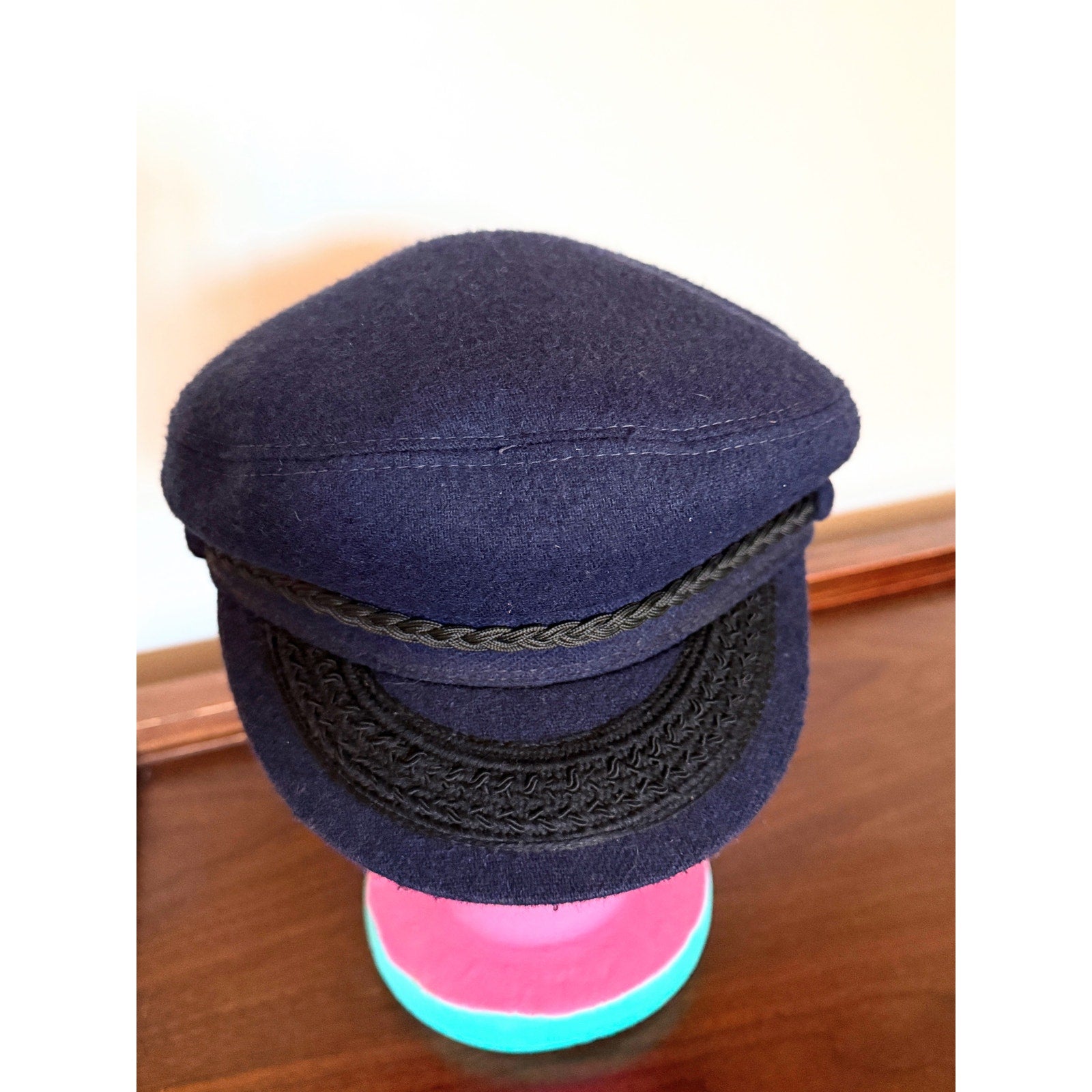 Vintage Totes Navy Blue Wool Fisherman / Pageboy Hat | XL