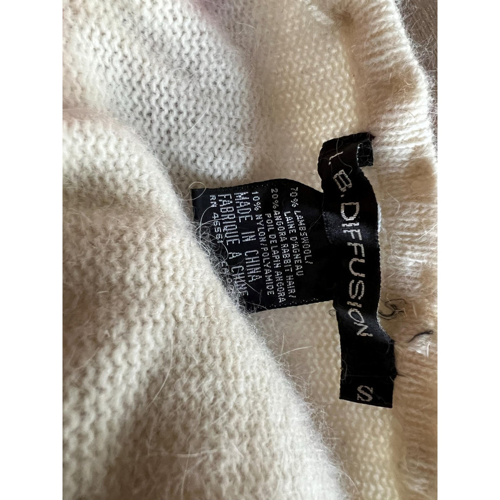 1980s IB Diffusion Color Block Wool Mohair Sweater Dress | Size Small / Medium