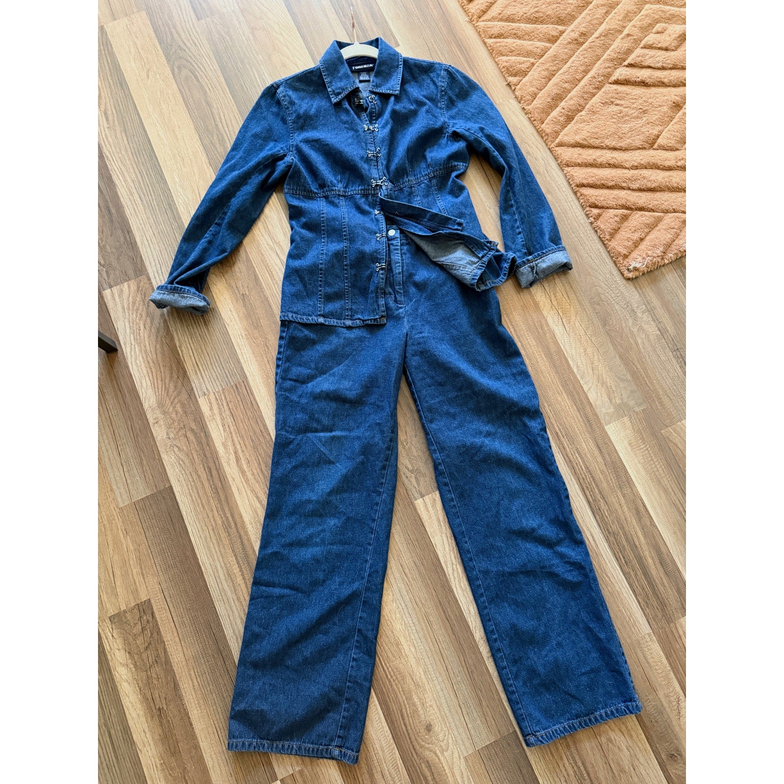 Vintage 80s Forenza Two Piece Denim Pants and Jacket Set