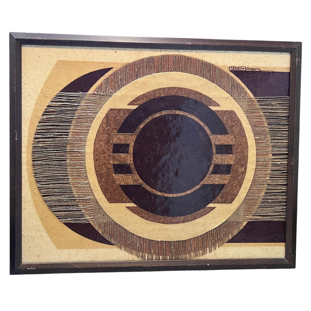 RARE Harriet Hanson 1970s Mixed Media Fiber Collage