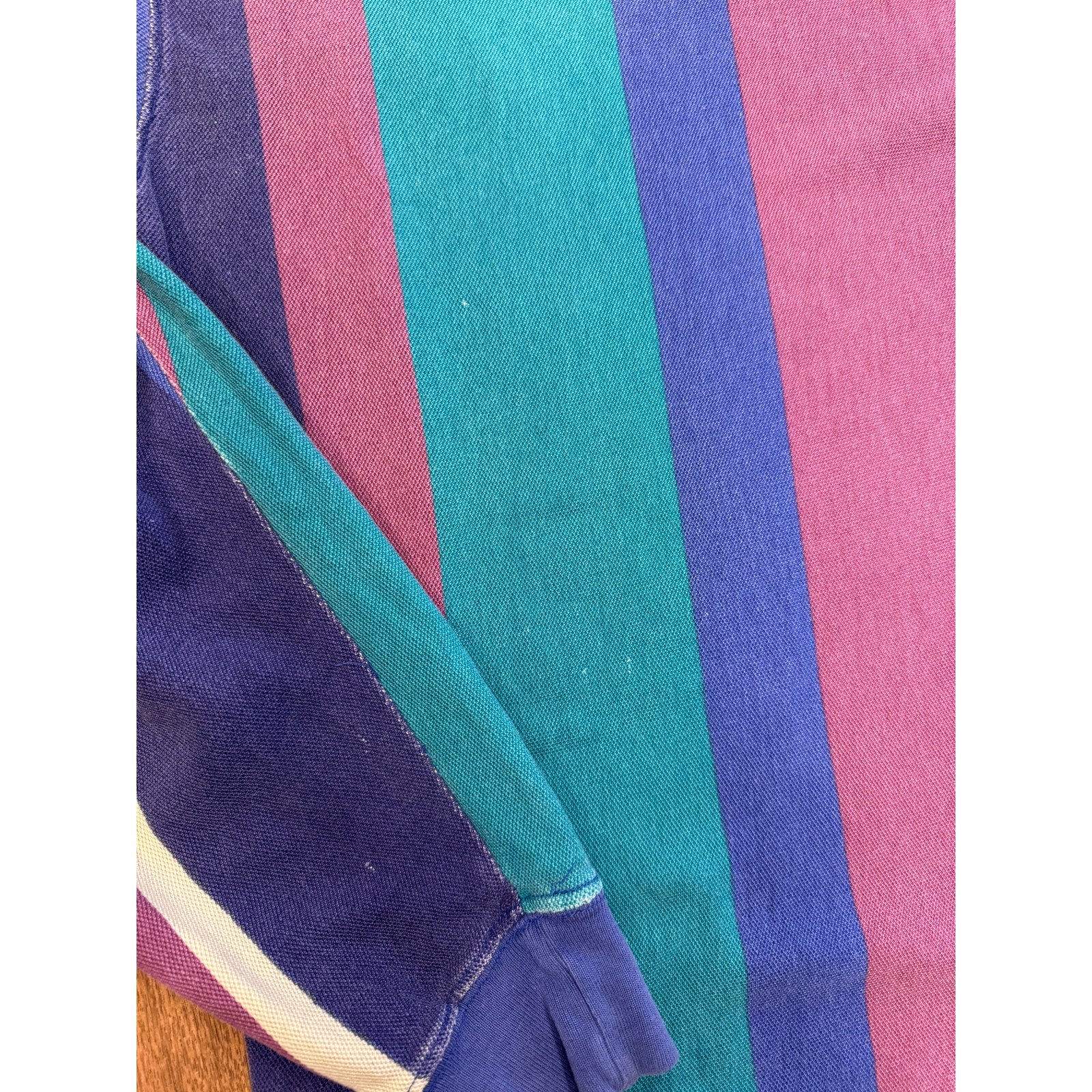 1990s Nautica Colorblock Striped Long Sleeve Rugby Shirt | 100% Cotton | XL