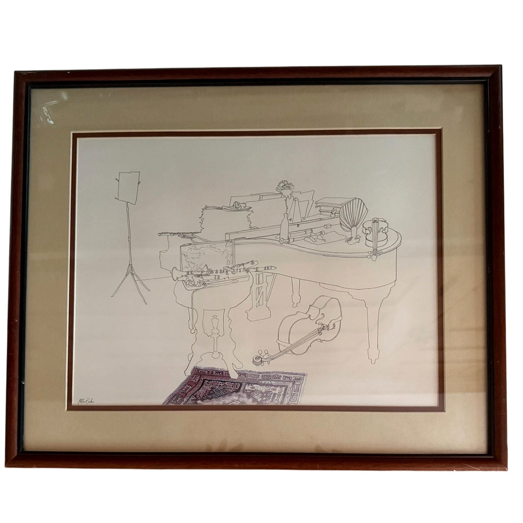 1975 Lithographic Print “The Clarinet” by Millicent Tompkins