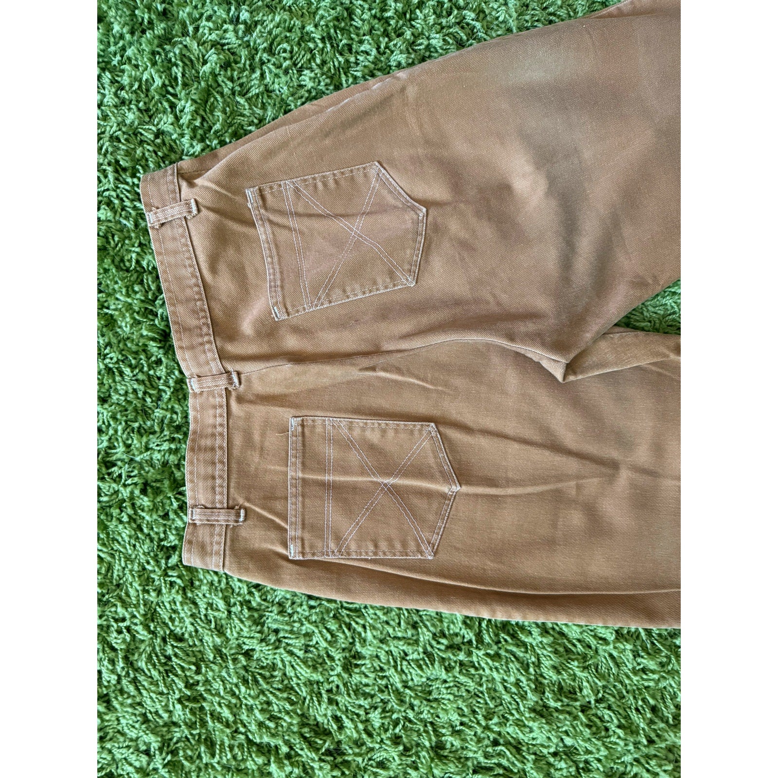 70s Drifter Bootcut Trousers | Distressed Khaki Jeans | 31W