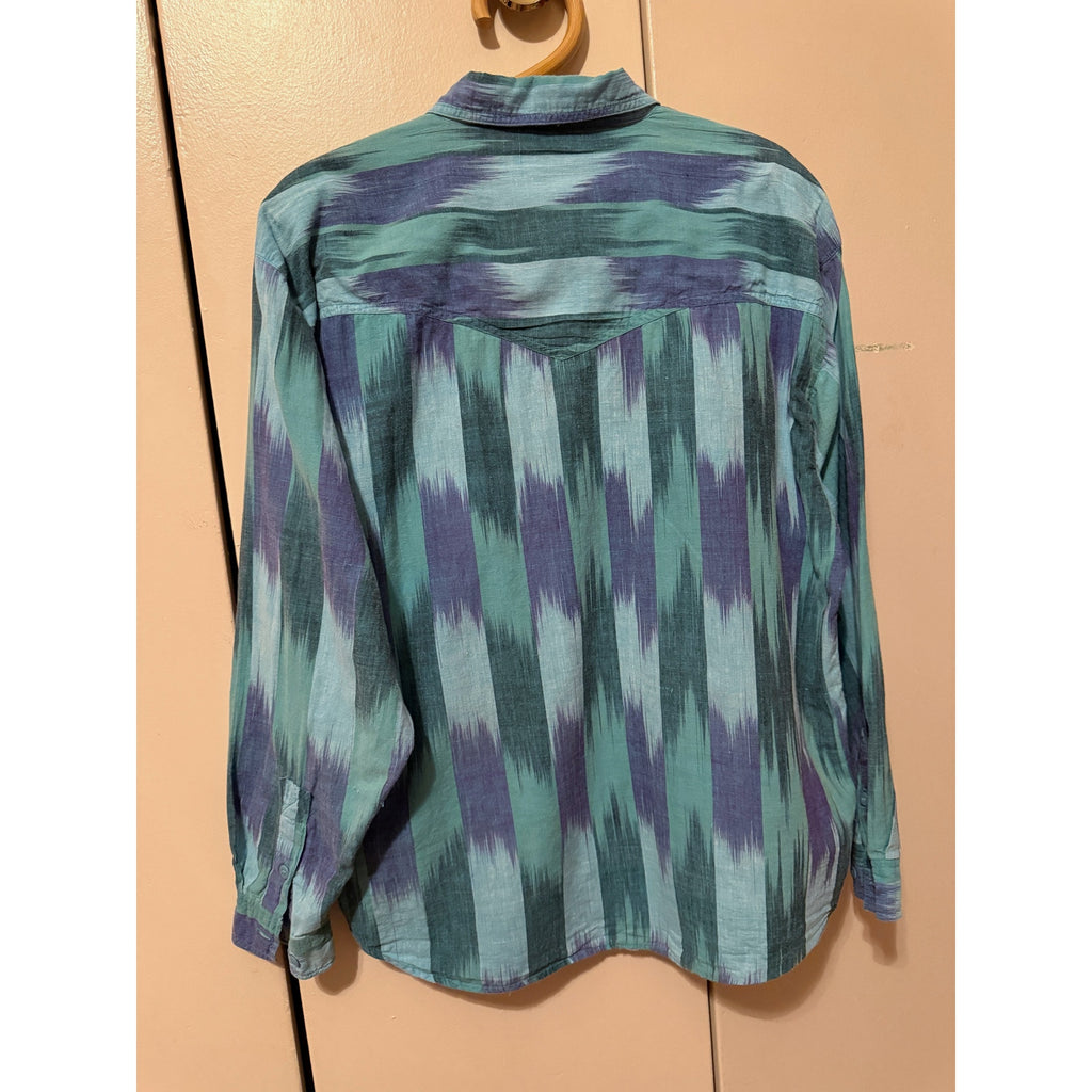 1980s Wrangler Southwestern Abstract Button Up Shirt - Unisex Size M/L