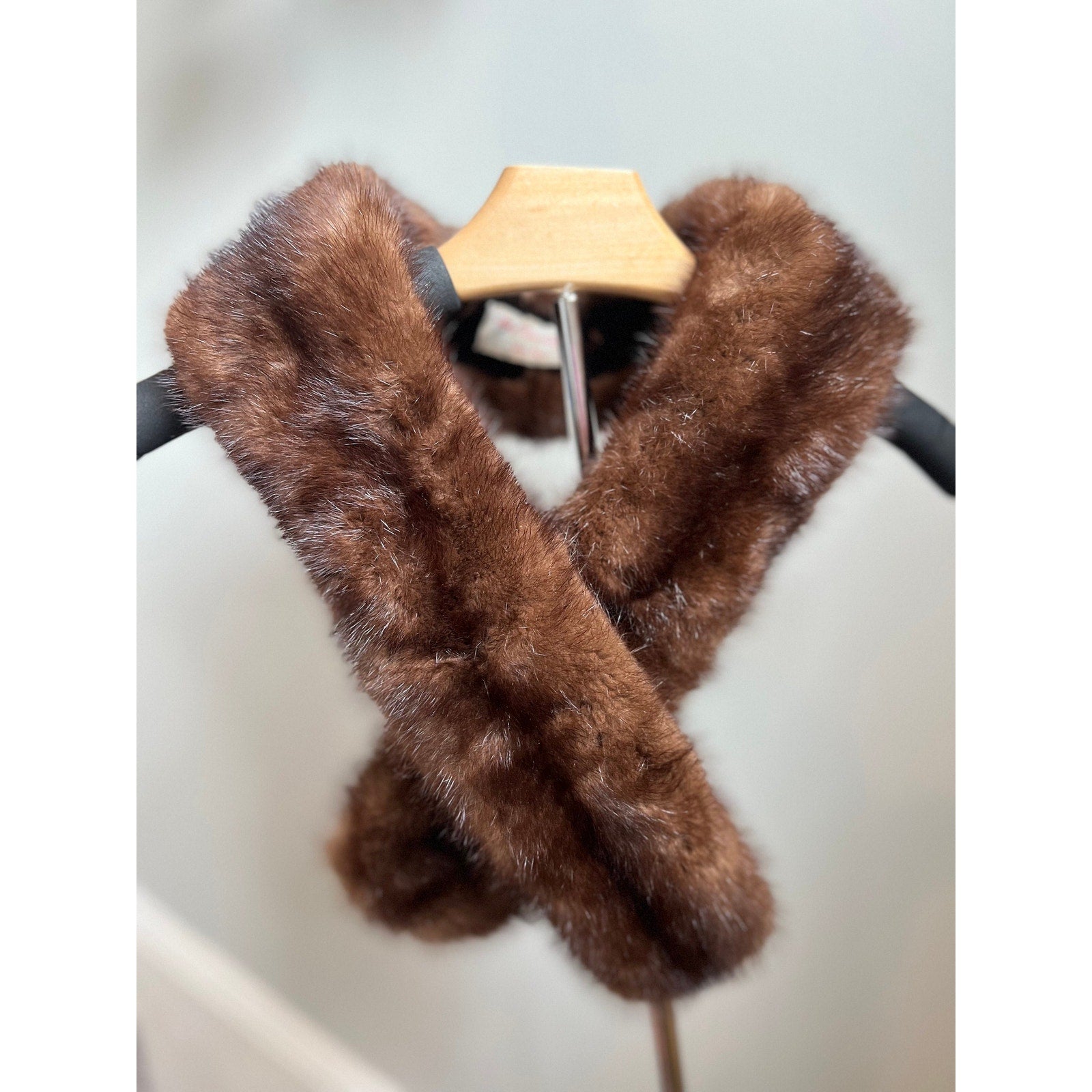 Vintage Brown Mink Collar Stole