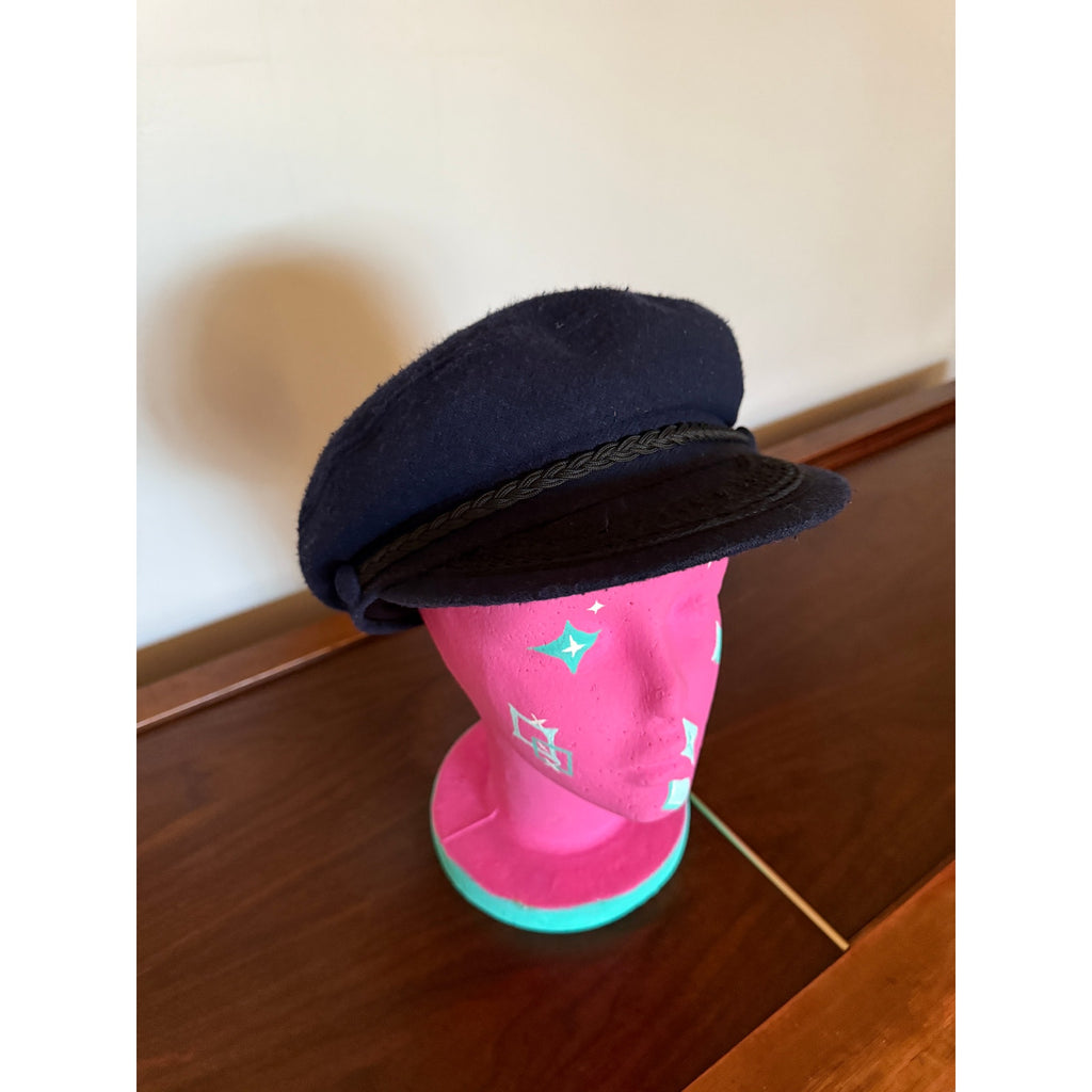 Vintage Totes Navy Blue Wool Fisherman / Pageboy Hat | XL