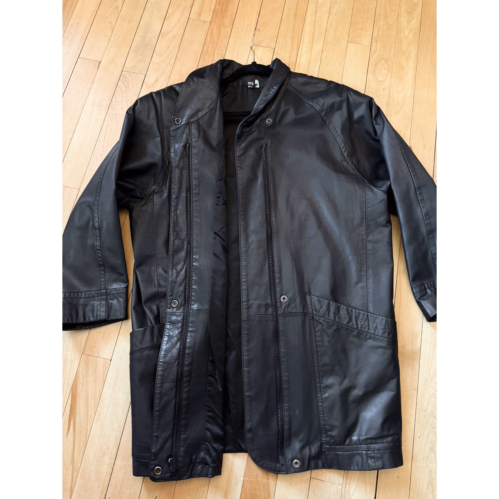 1980s Drop Sleeve Leather Smoking Jacket | Size Petite Medium
