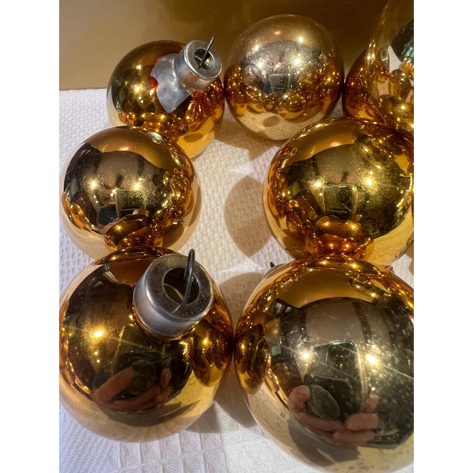 Vintage Gold Christmas Ornaments Lot | Various sizes