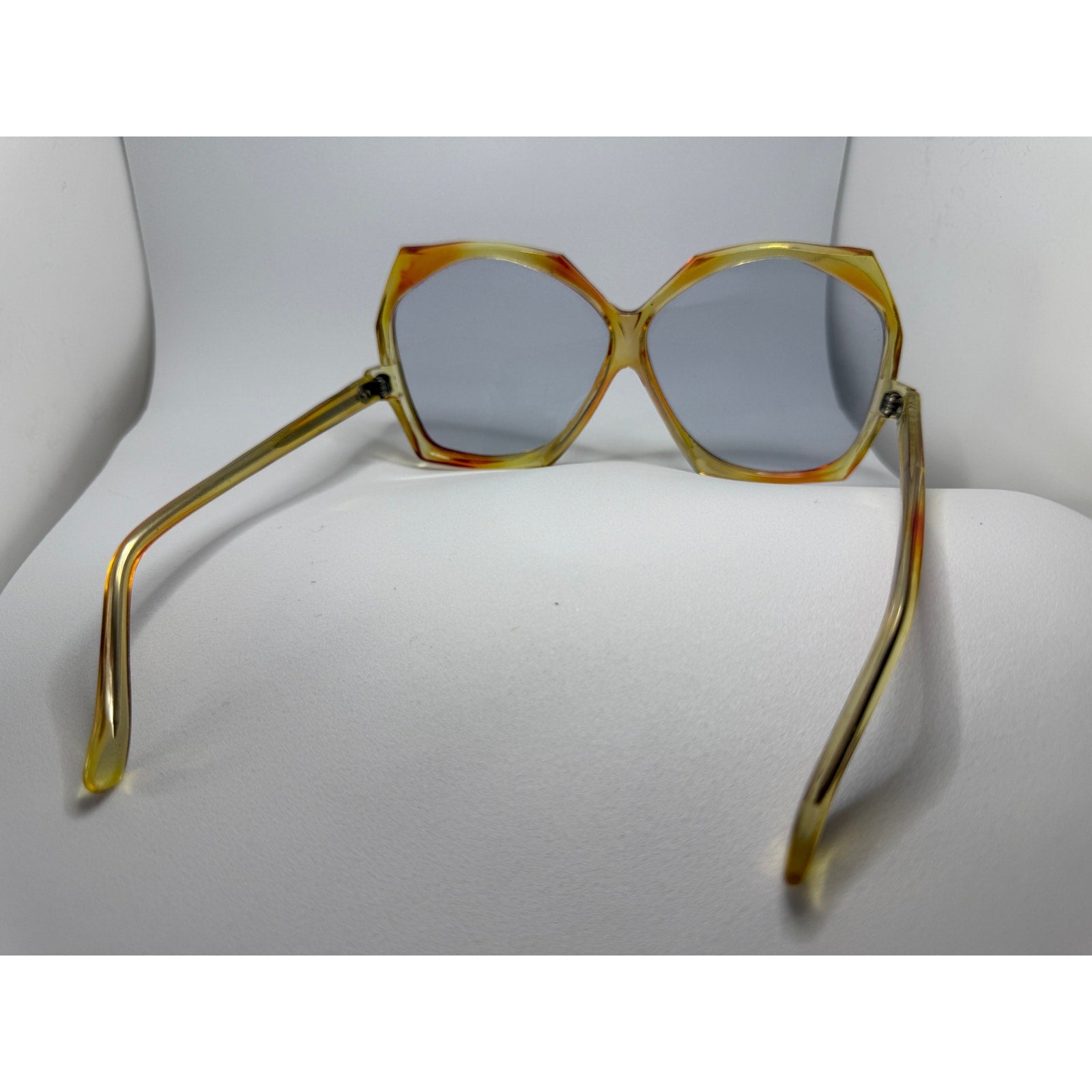 RARE 70s Vintage Oversized Mod Sunglasses | Translucent Sunset Orange