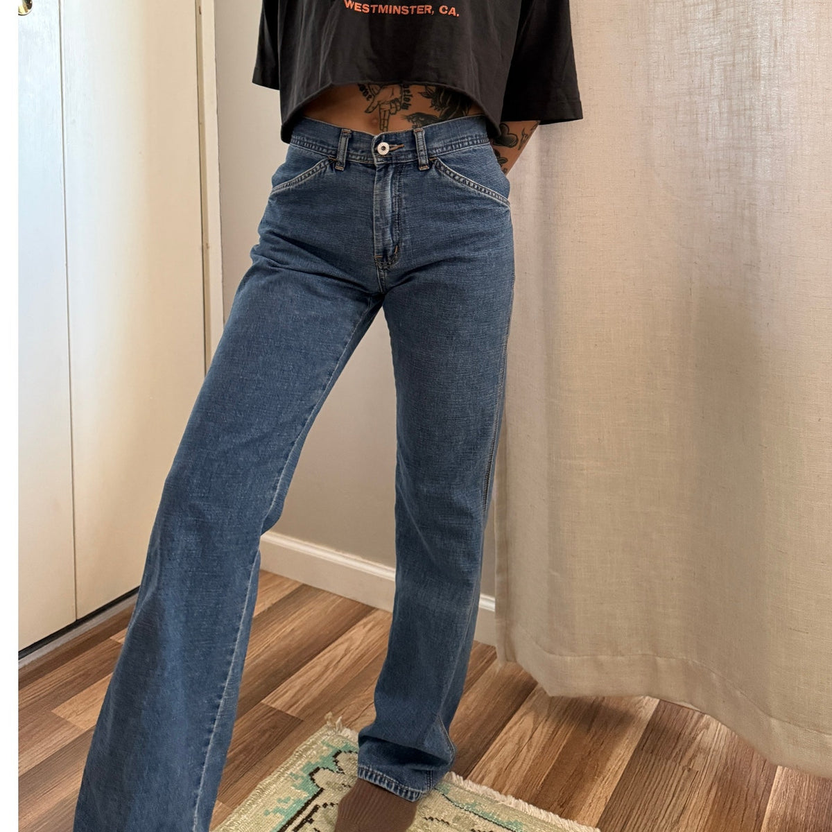 1990s Buffalo Jeans | Straight Leg Denim Cargo Pants | 27W