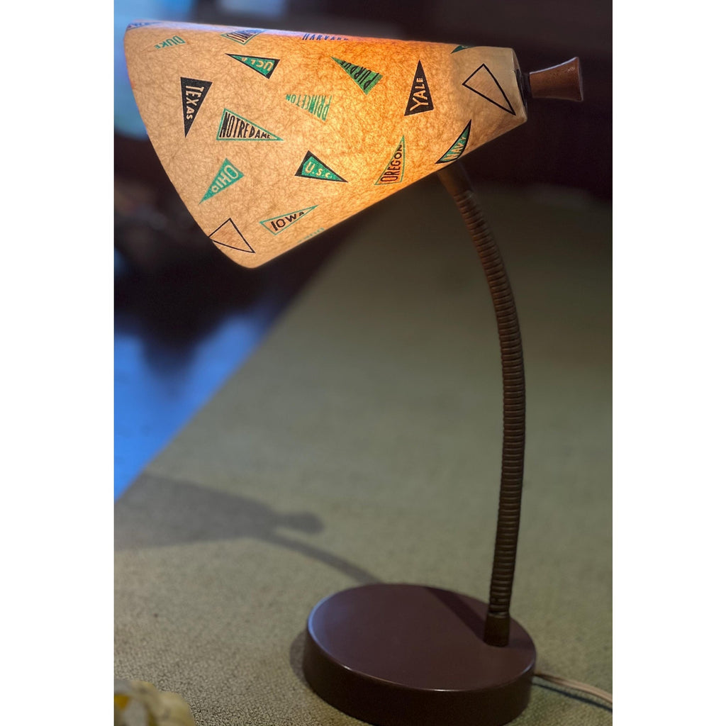 Vintage Collegiate Pennants Gooseneck Desk Lamp