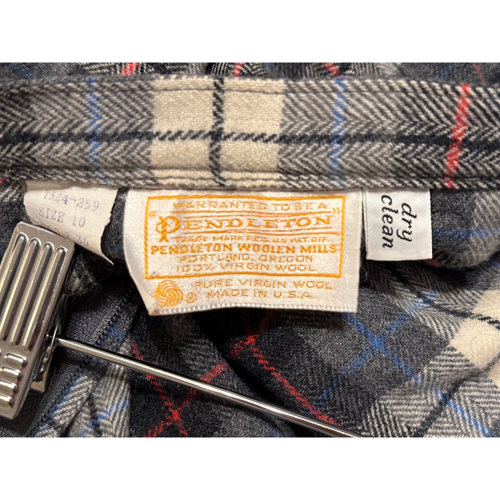 1950s Pendleton Plaid Wool Turnabout Skirt | Size 26 (XS)