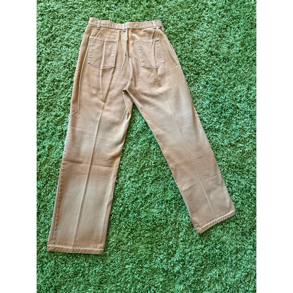 70s Drifter Bootcut Trousers | Distressed Khaki Jeans | 31W
