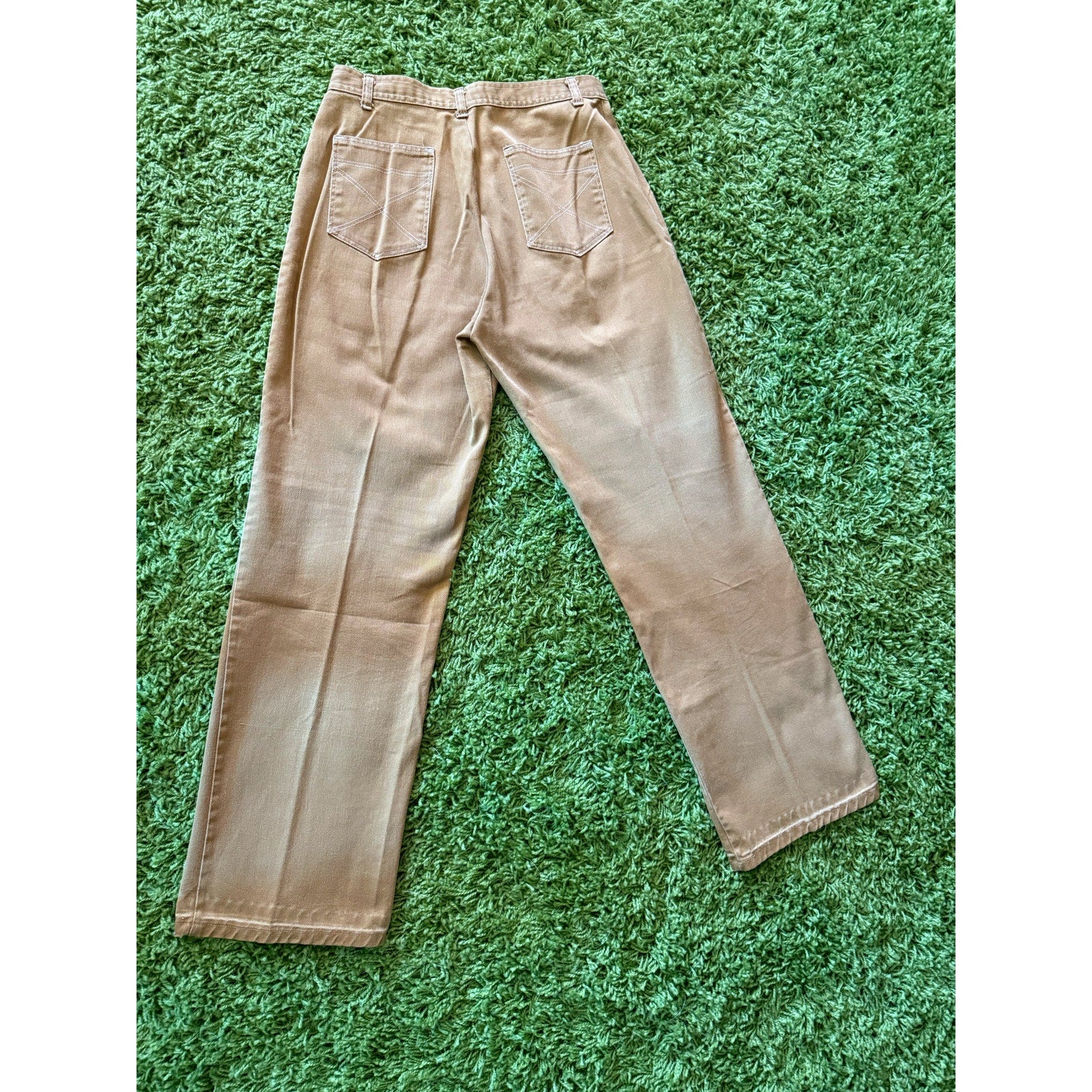 70s Drifter Bootcut Trousers | Distressed Khaki Jeans | 31W