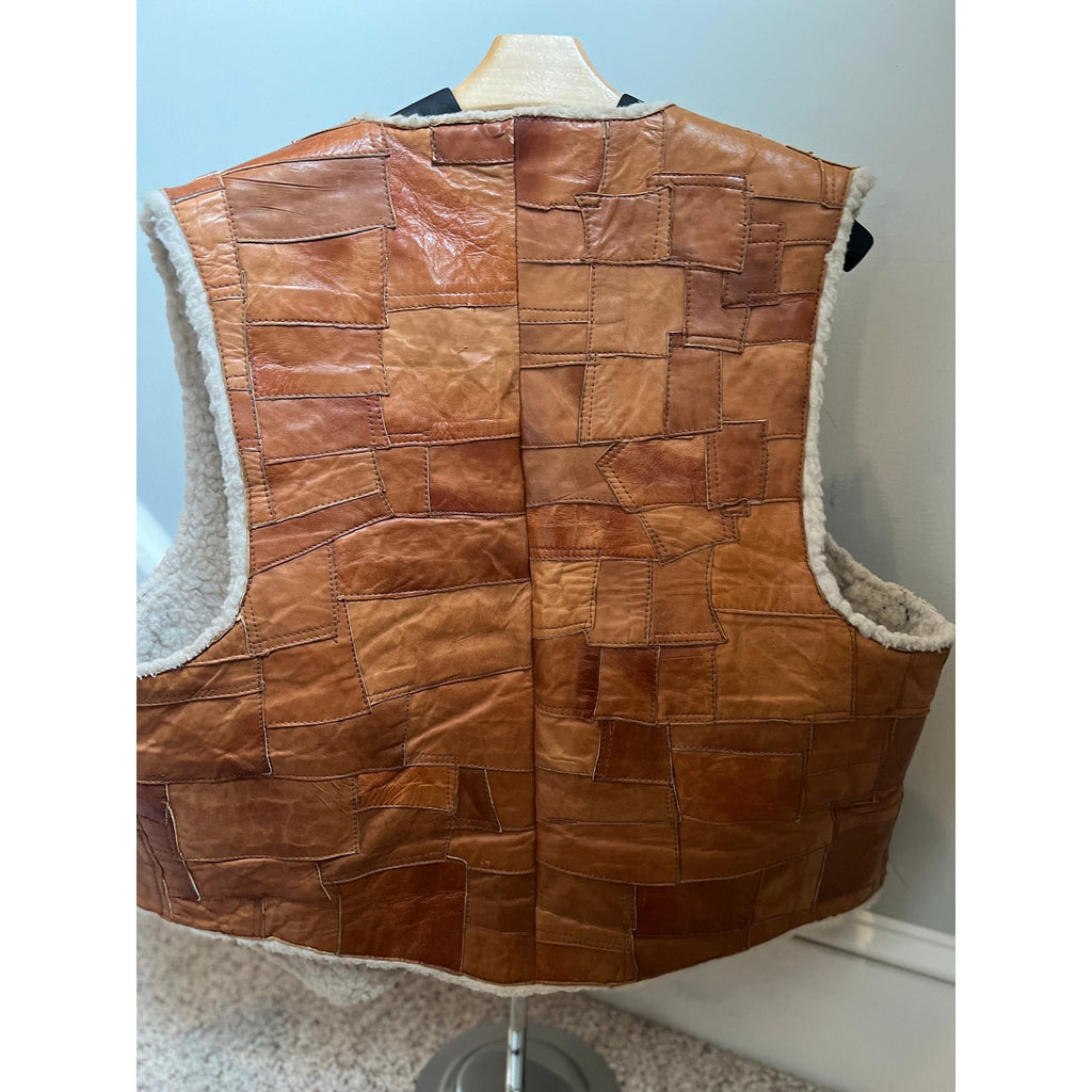 70s Patchwork Leather and Shearling Vest