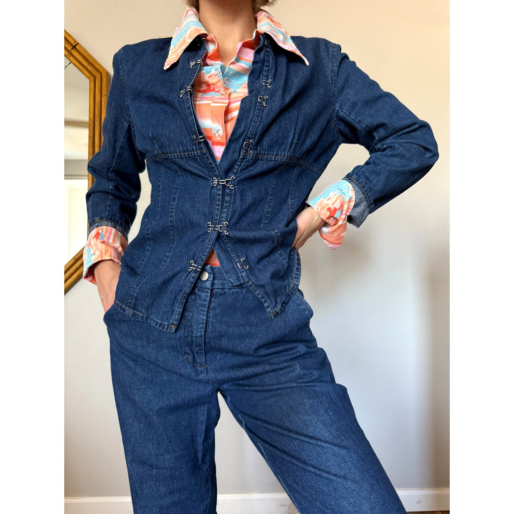 Vintage 80s Forenza Two Piece Denim Pants and Jacket Set