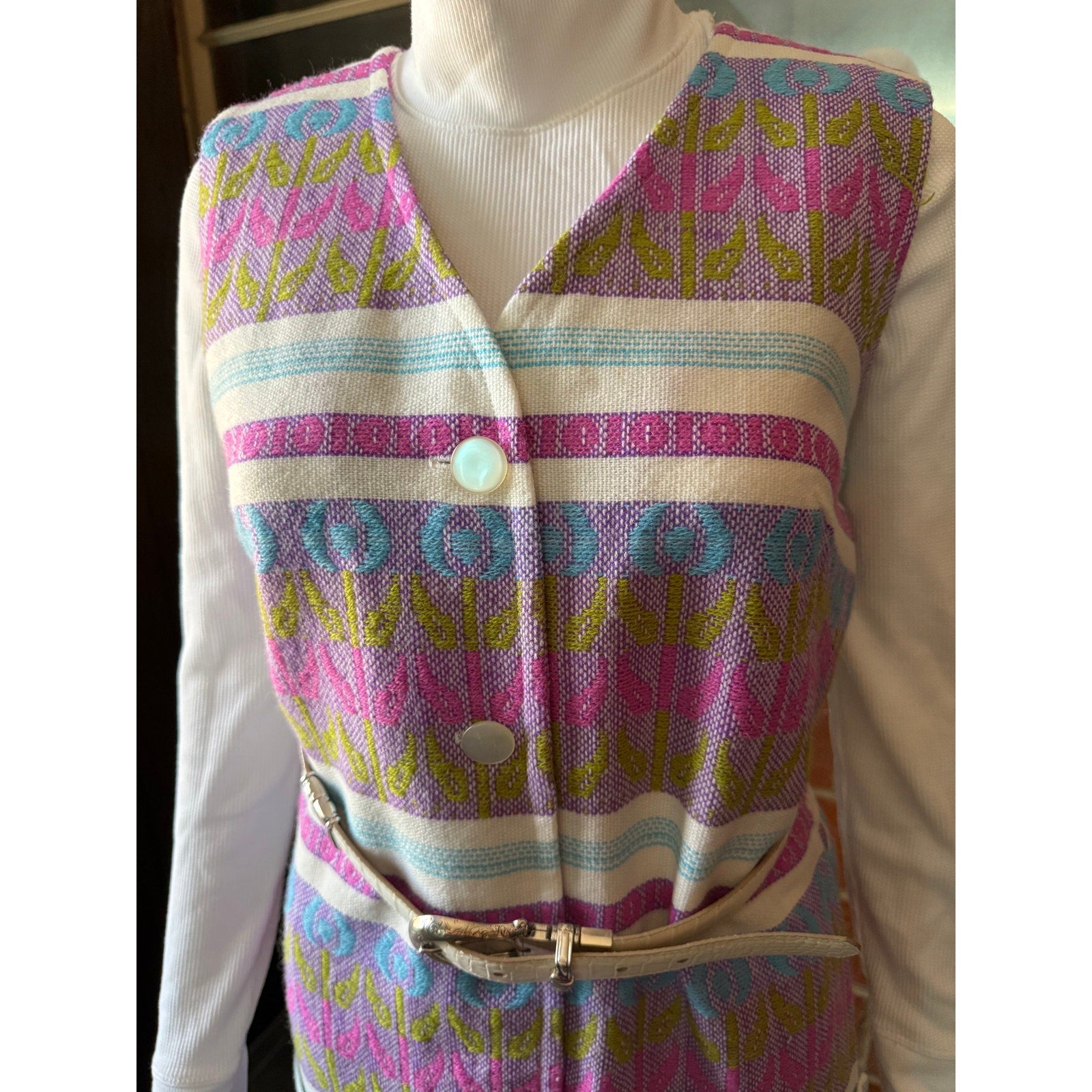 Groovy Vintage 1960s-70s A-Line Tapestry Shift Dress | Size Large