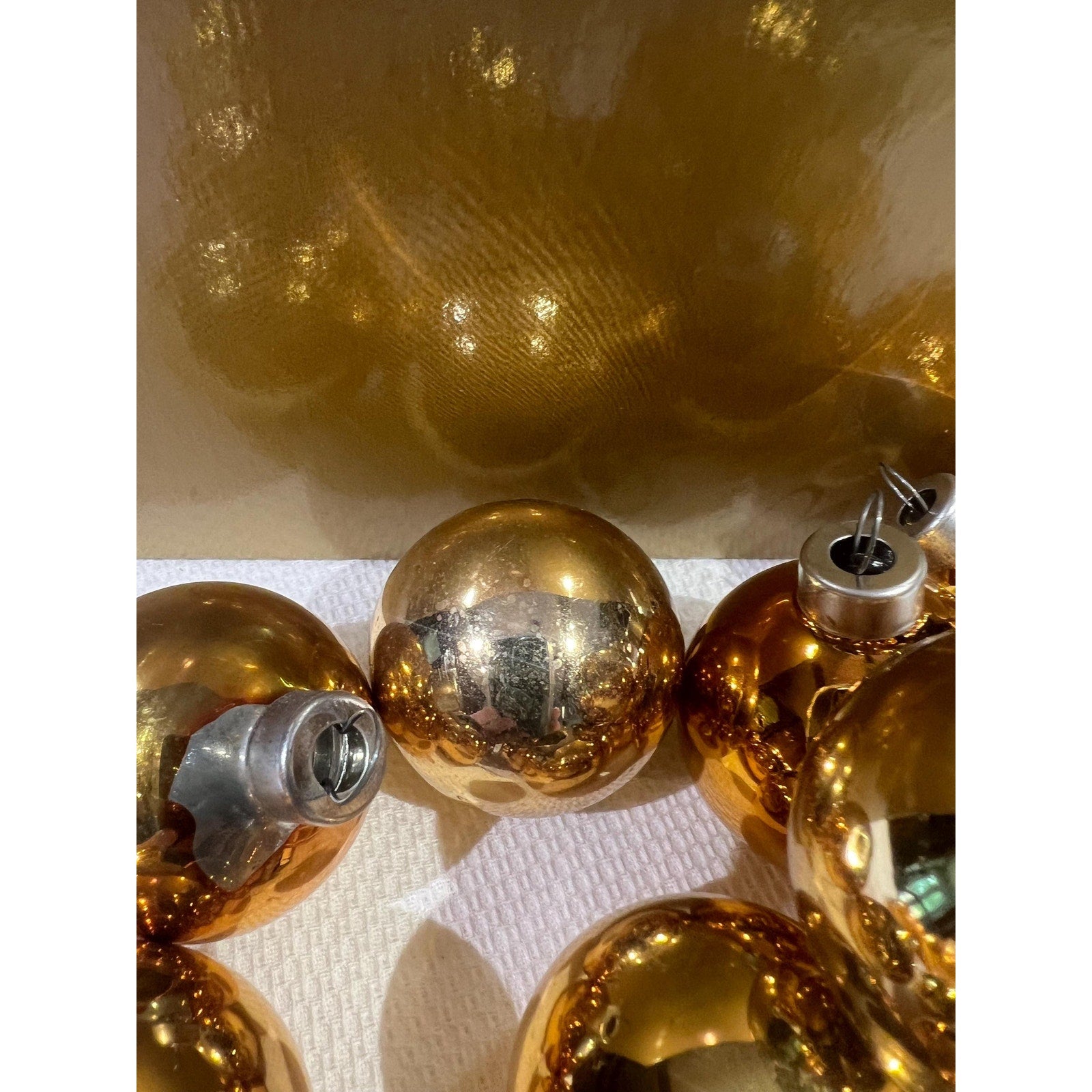 Vintage Gold Christmas Ornaments Lot | Various sizes