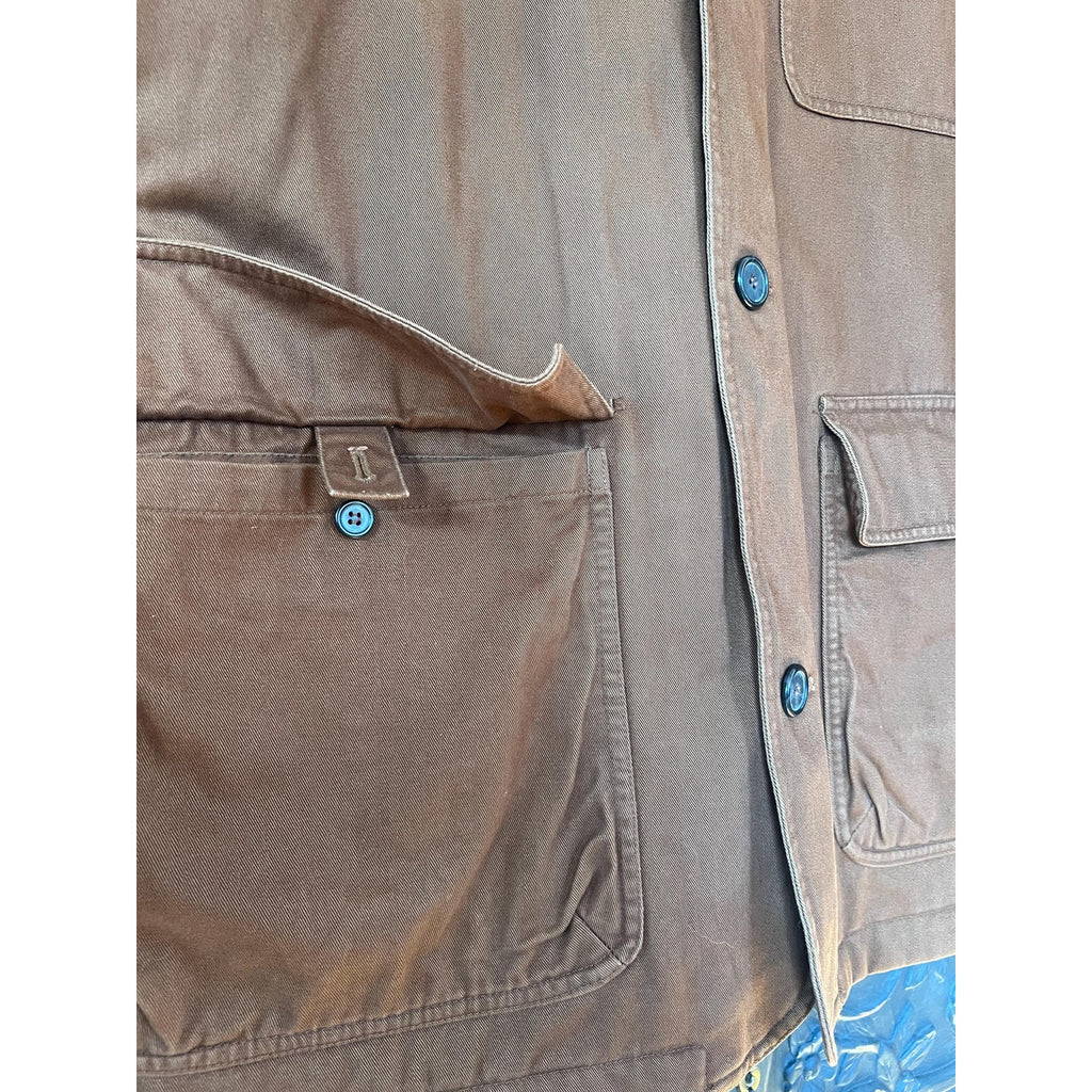 Vintage Aberdeen Men's Barn Coat | Khaki/Brown Canvas and Fleece | Size M