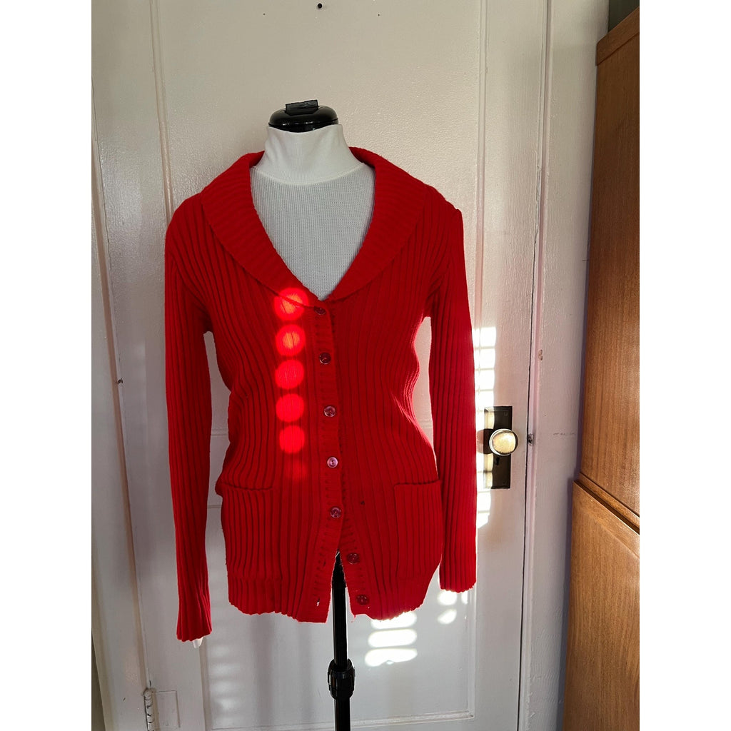 1970s Exclusive Designs by DonnKenny Ribbed Button Up Cardigan - Size S/M