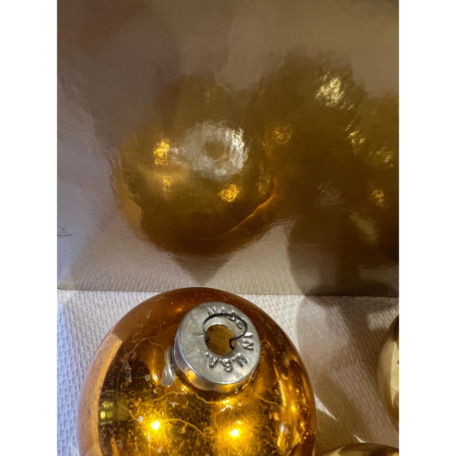 Vintage Gold Christmas Ornaments Lot | Various sizes