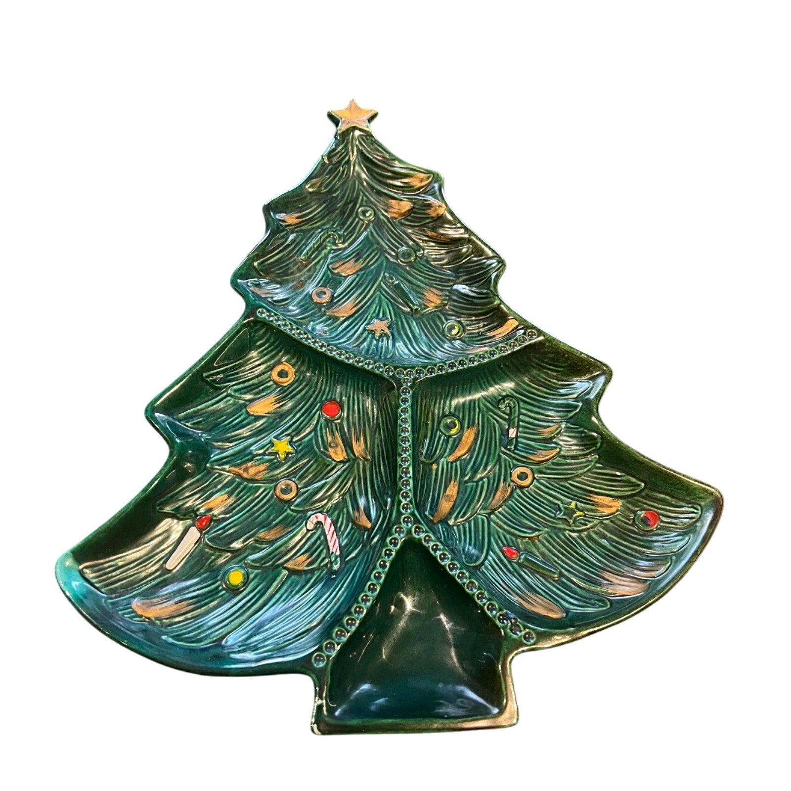Vintage Divided Christmas Tree Platter