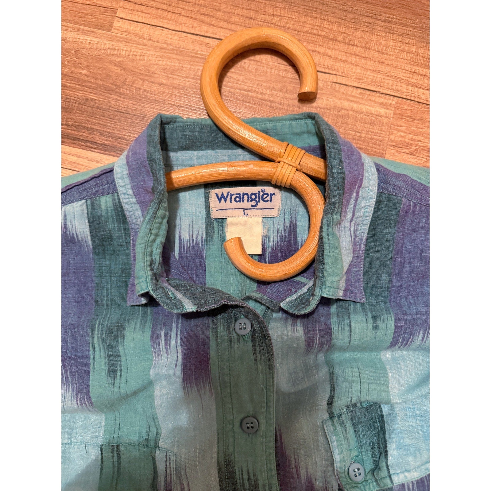 1980s Wrangler Southwestern Abstract Button Up Shirt - Unisex Size M/L