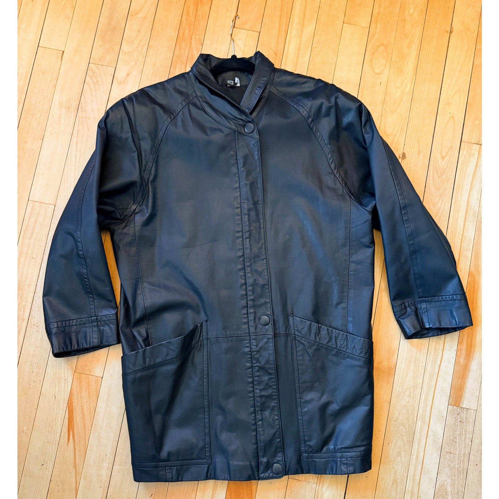1980s Drop Sleeve Leather Smoking Jacket | Size Petite Medium