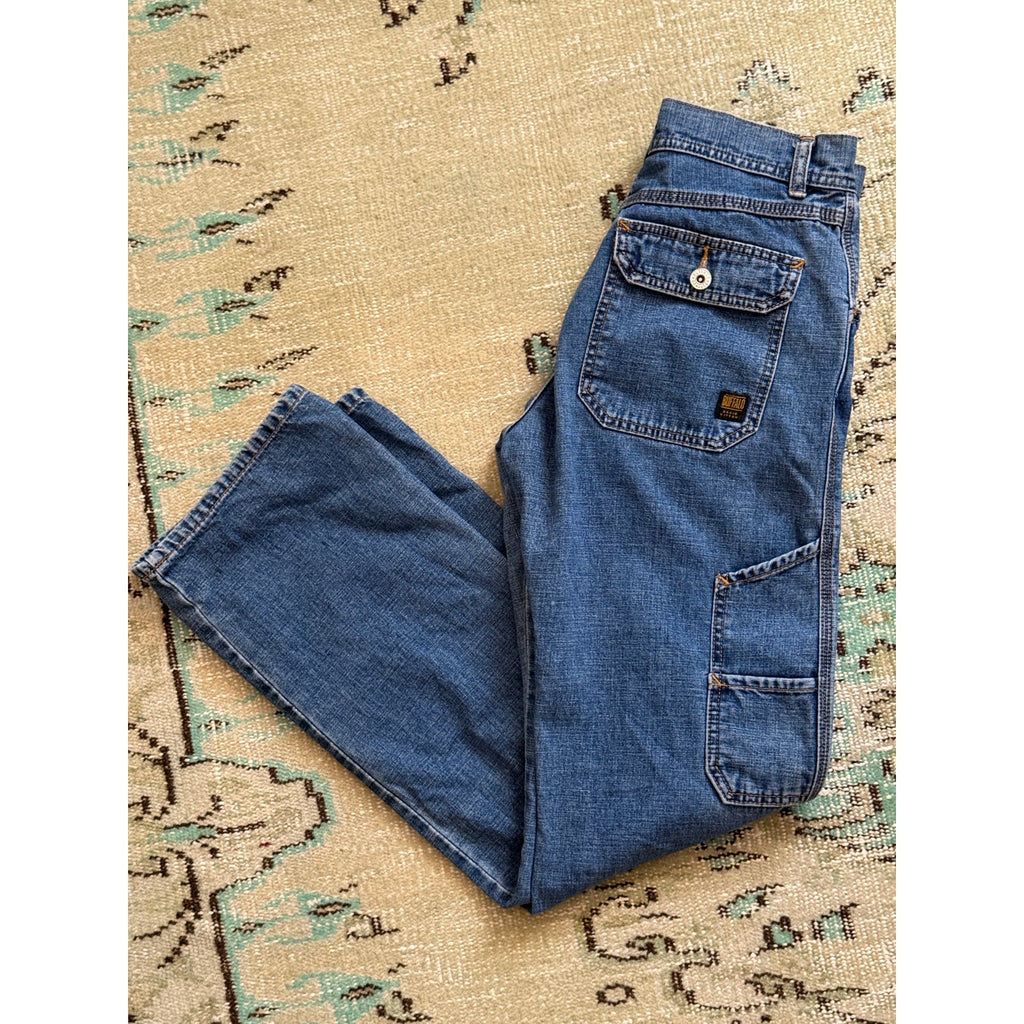 1990s Buffalo Jeans | Straight Leg Denim Cargo Pants | 27W