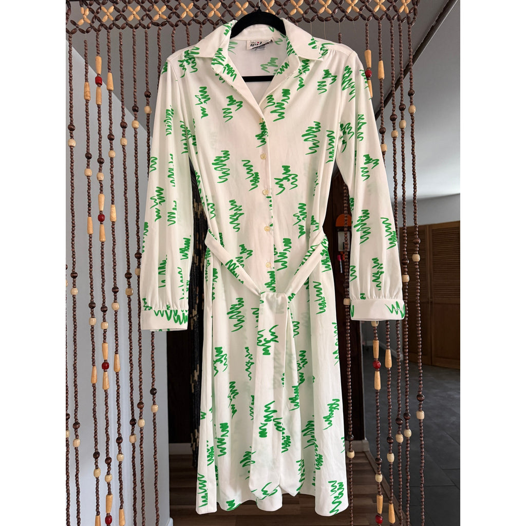 1970s Button Down Belted Shirt Dress | Wilroy Traveller | Size S/M
