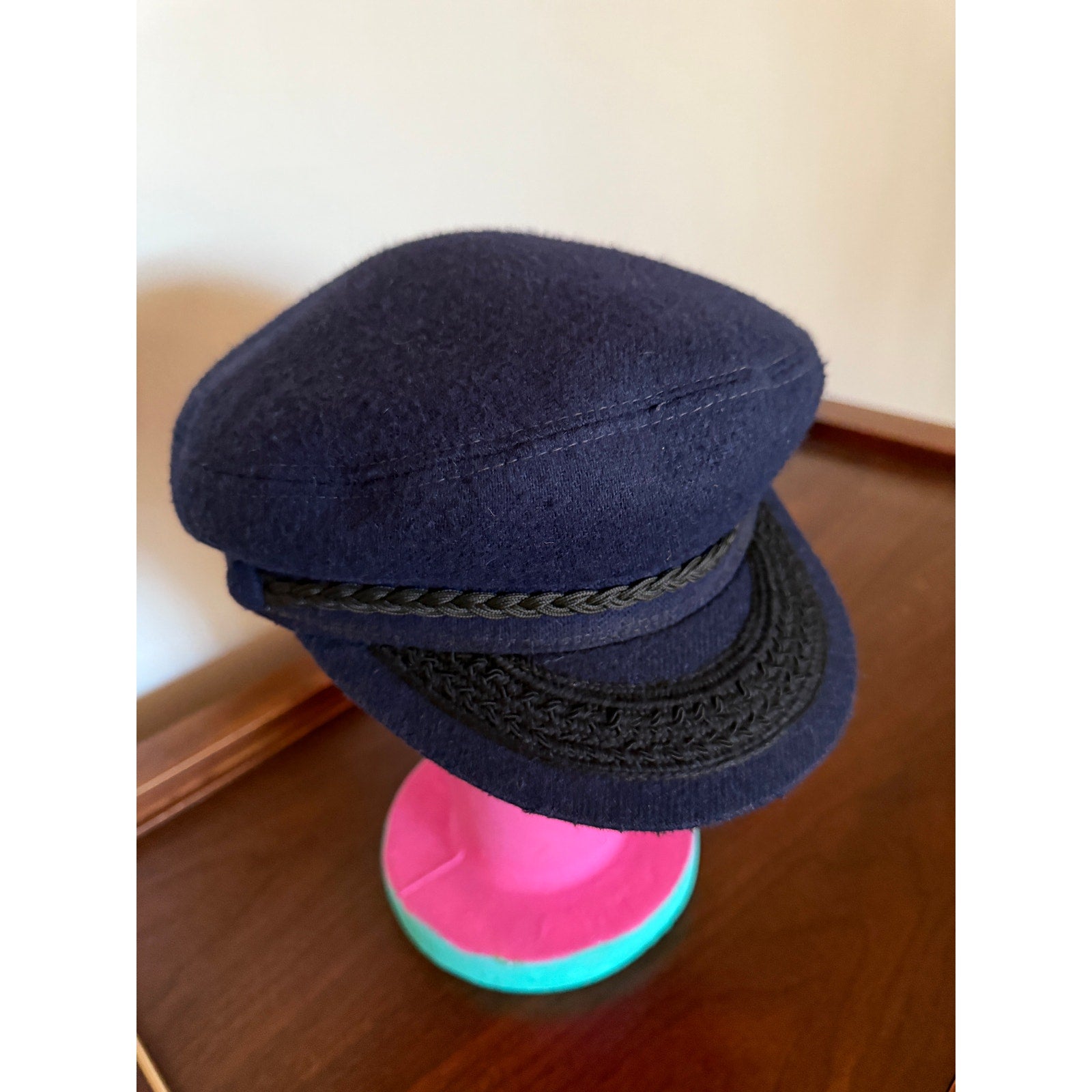 Vintage Totes Navy Blue Wool Fisherman / Pageboy Hat | XL