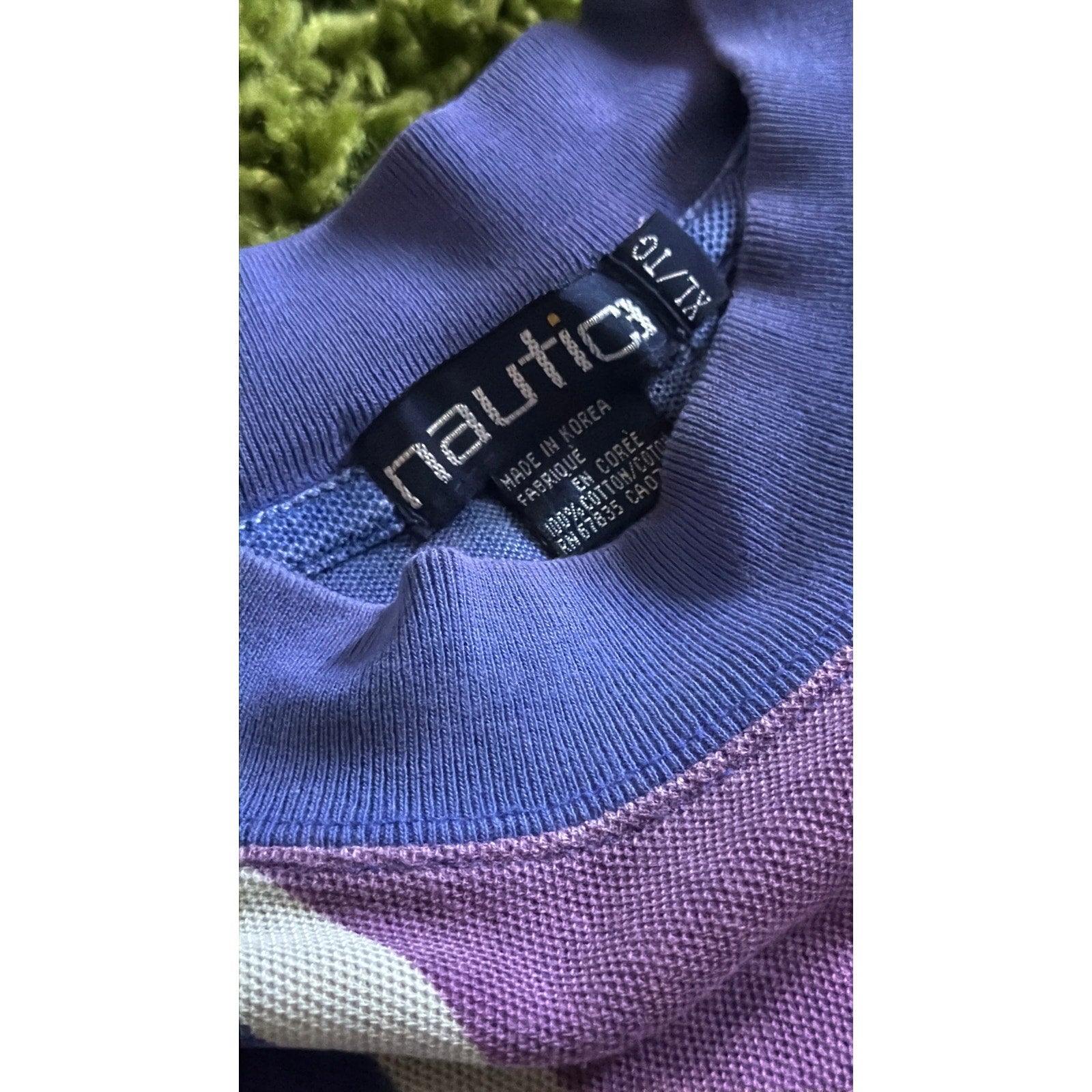 1990s Nautica Colorblock Striped Long Sleeve Rugby Shirt | 100% Cotton | XL