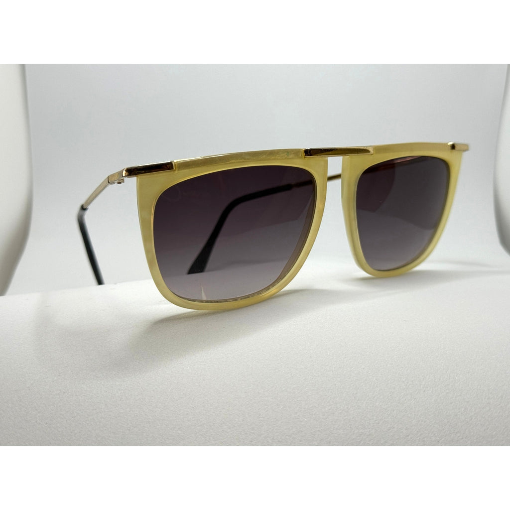 RARE 1980s Logo Paris Creative 02 Abalone Tortoiseshell Brow Line Sunglasses