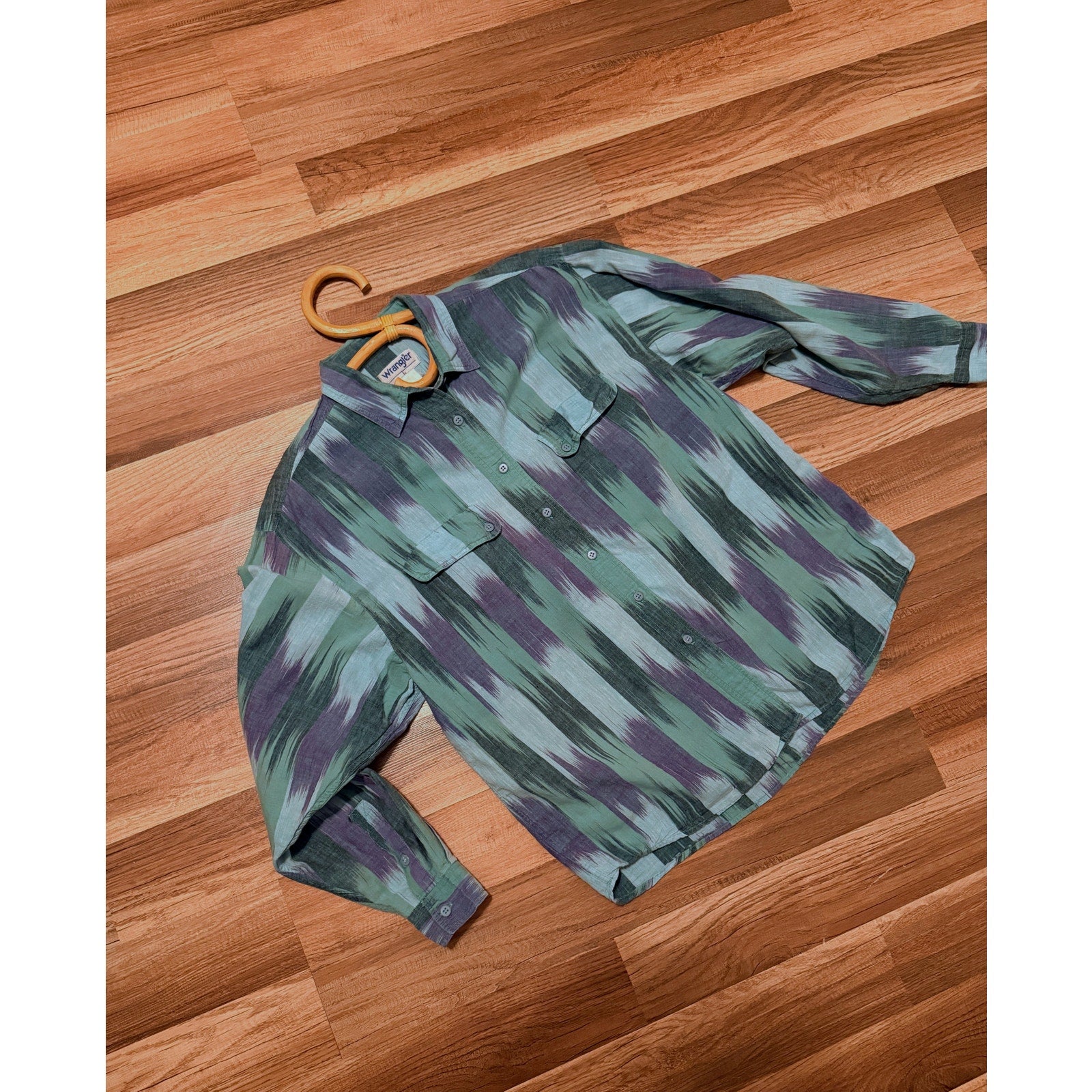 1980s Wrangler Southwestern Abstract Button Up Shirt - Unisex Size M/L