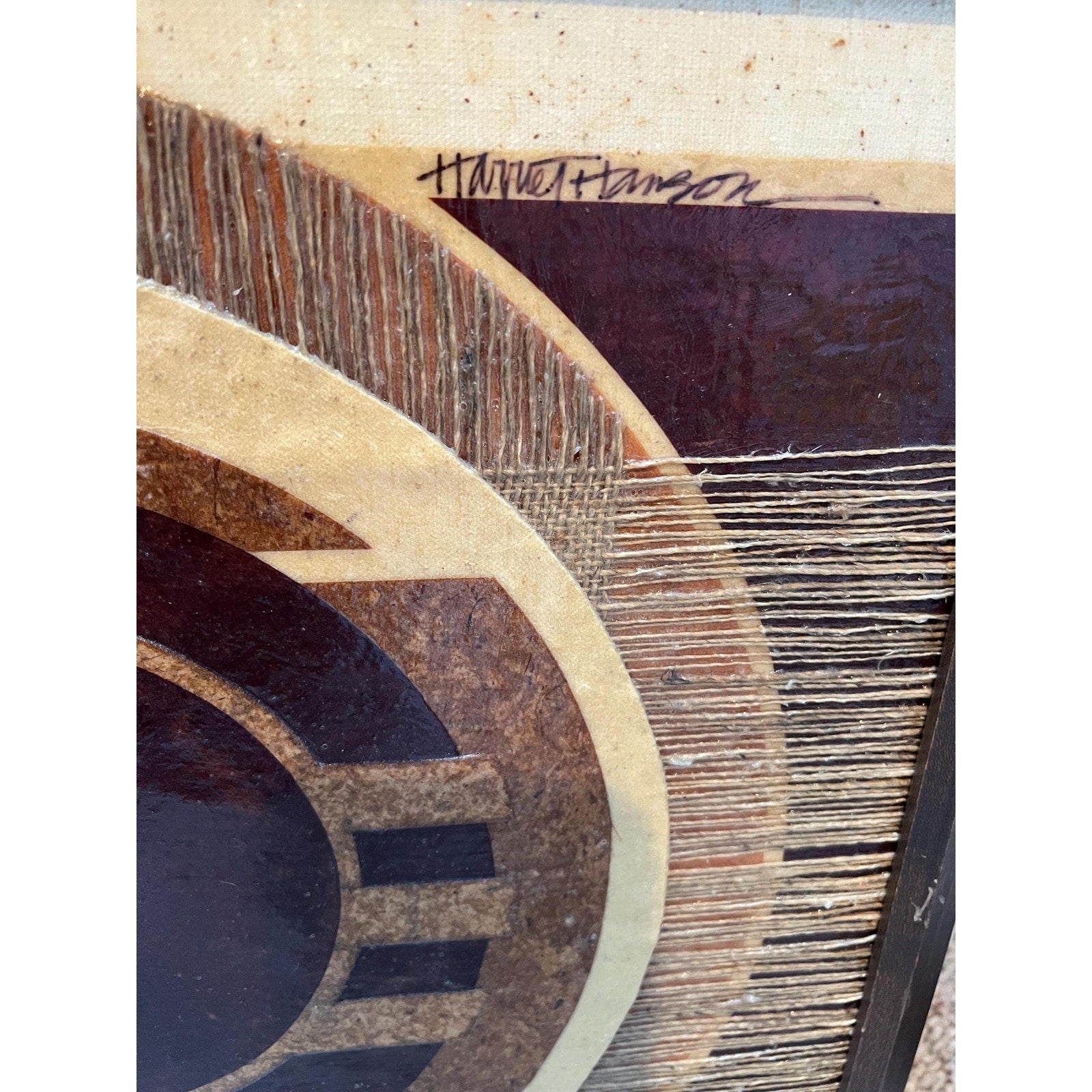 RARE Harriet Hanson 1970s Mixed Media Fiber Collage