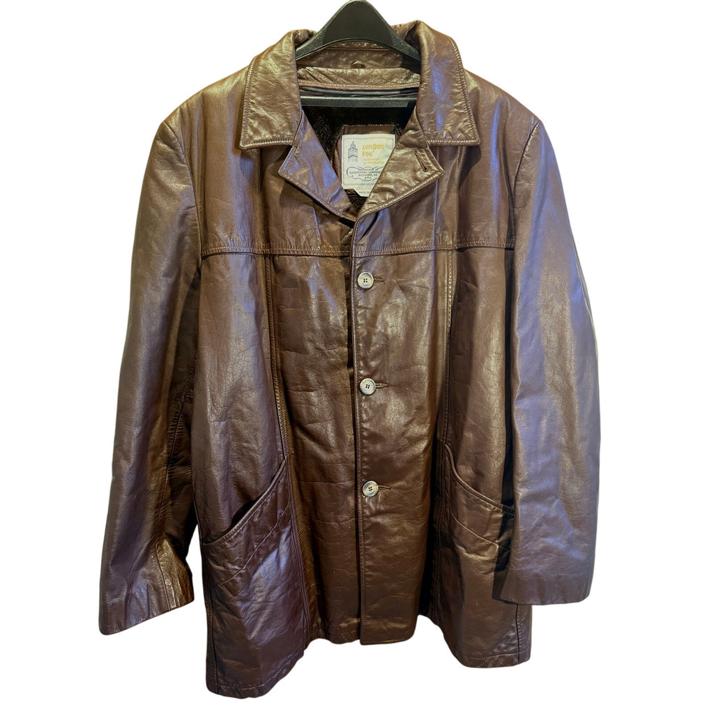 Vintage London Fog Leather Coat Men’s 50L