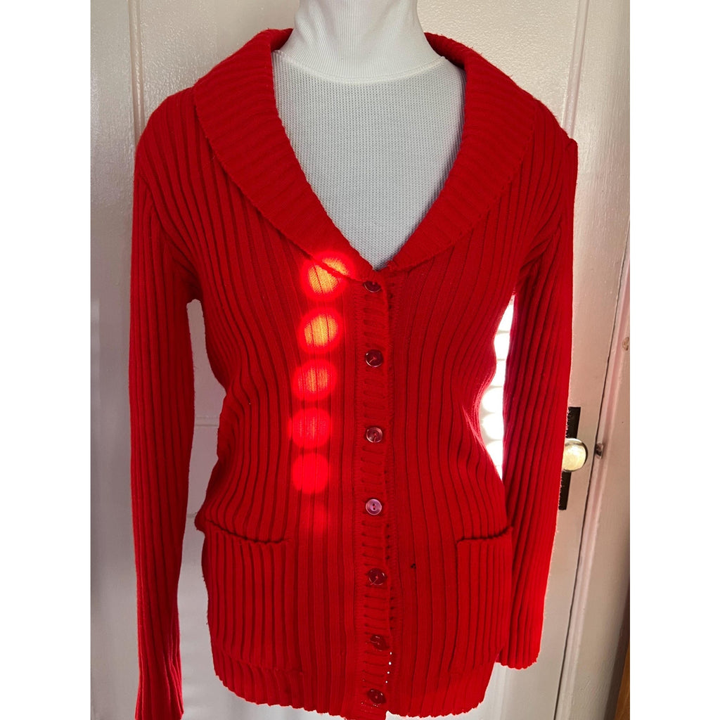 1970s Exclusive Designs by DonnKenny Ribbed Button Up Cardigan - Size S/M