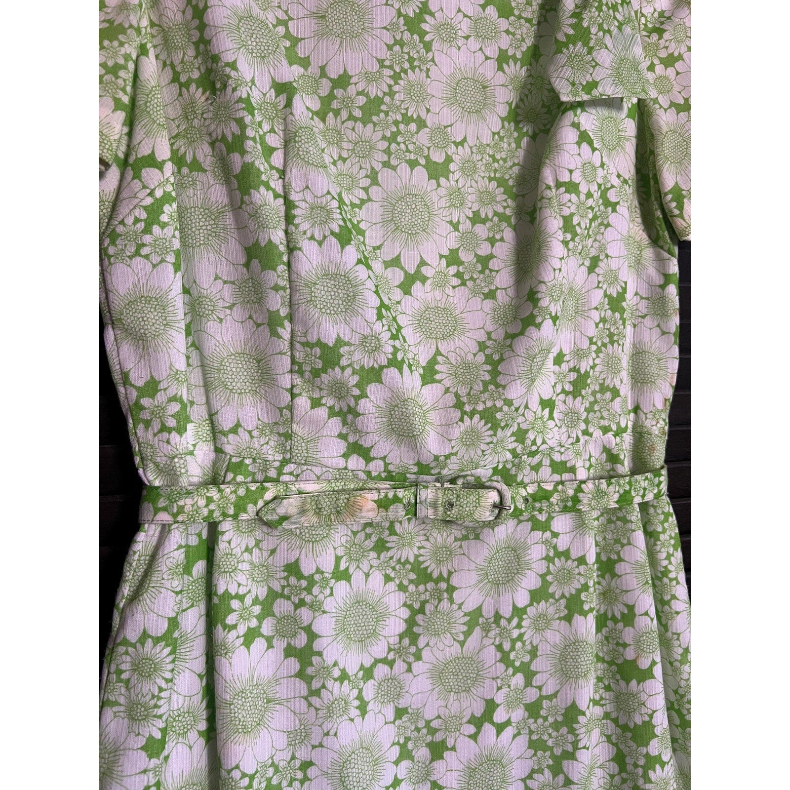 50s/60s Daisy Print Mod Wiggle Dress | 29" W - Medium