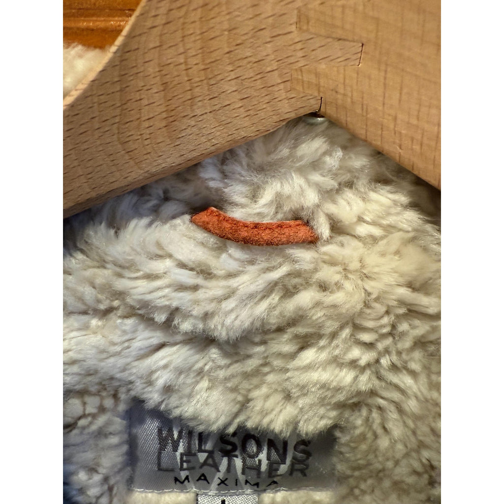 Vintage 90s Wilsons Leather Maxima Suede Sherpa Jacket | Large