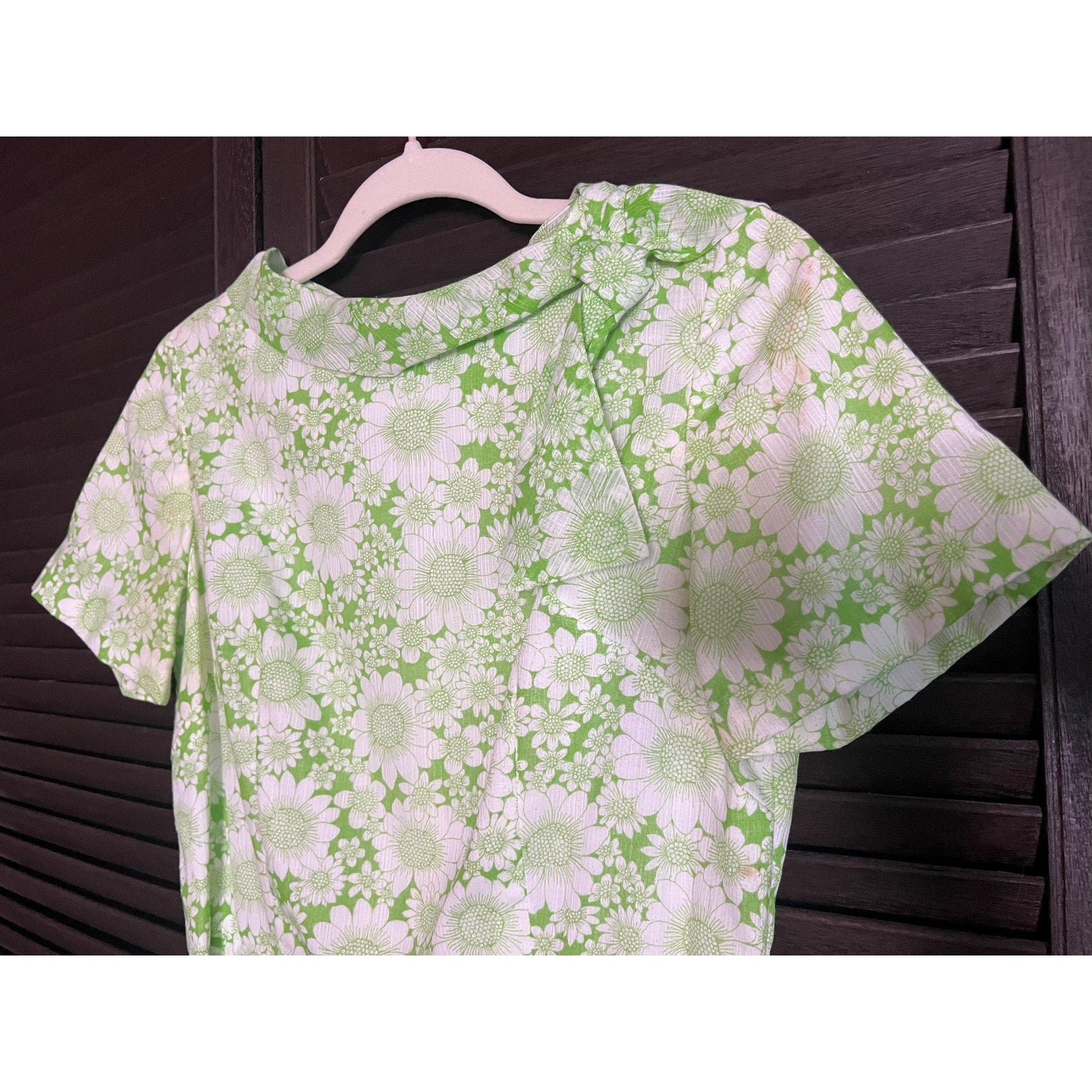 50s/60s Daisy Print Mod Wiggle Dress | 29" W - Medium