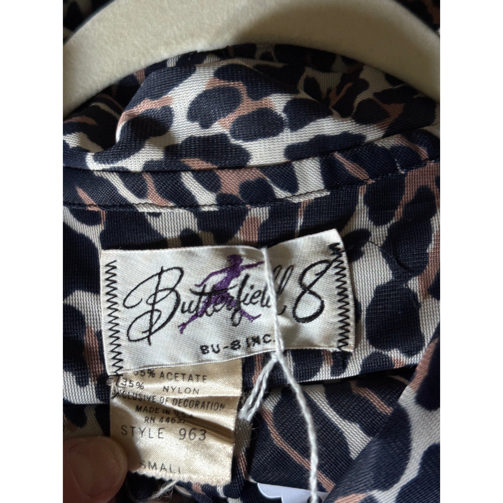 1970s Butterfield 8 Leopard Print Balloon Sleeve Maxi Shirt Dress