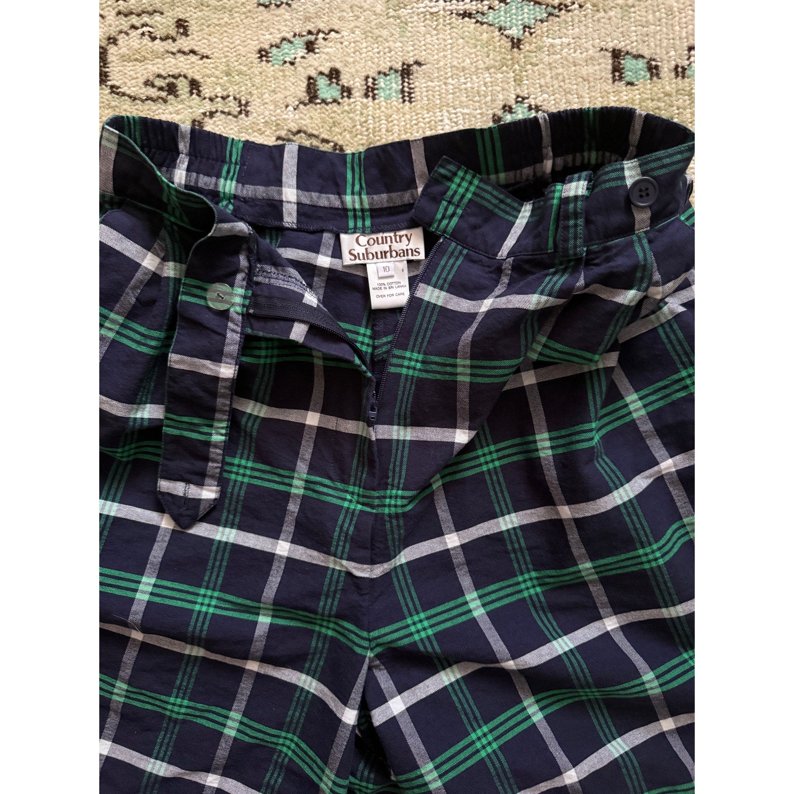 1980s Plaid Wide Leg Pleated Trouser Shorts | Size XS/S | Country Suburbans