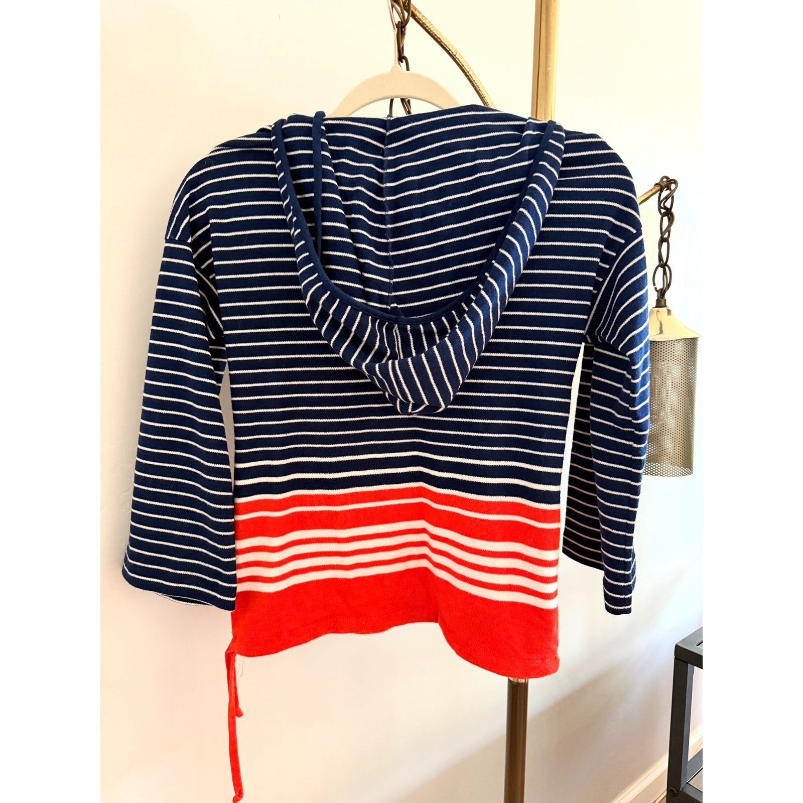 1970s The Red Eye Hooded Sailor Shirt | Quarter Sleeve | Striped