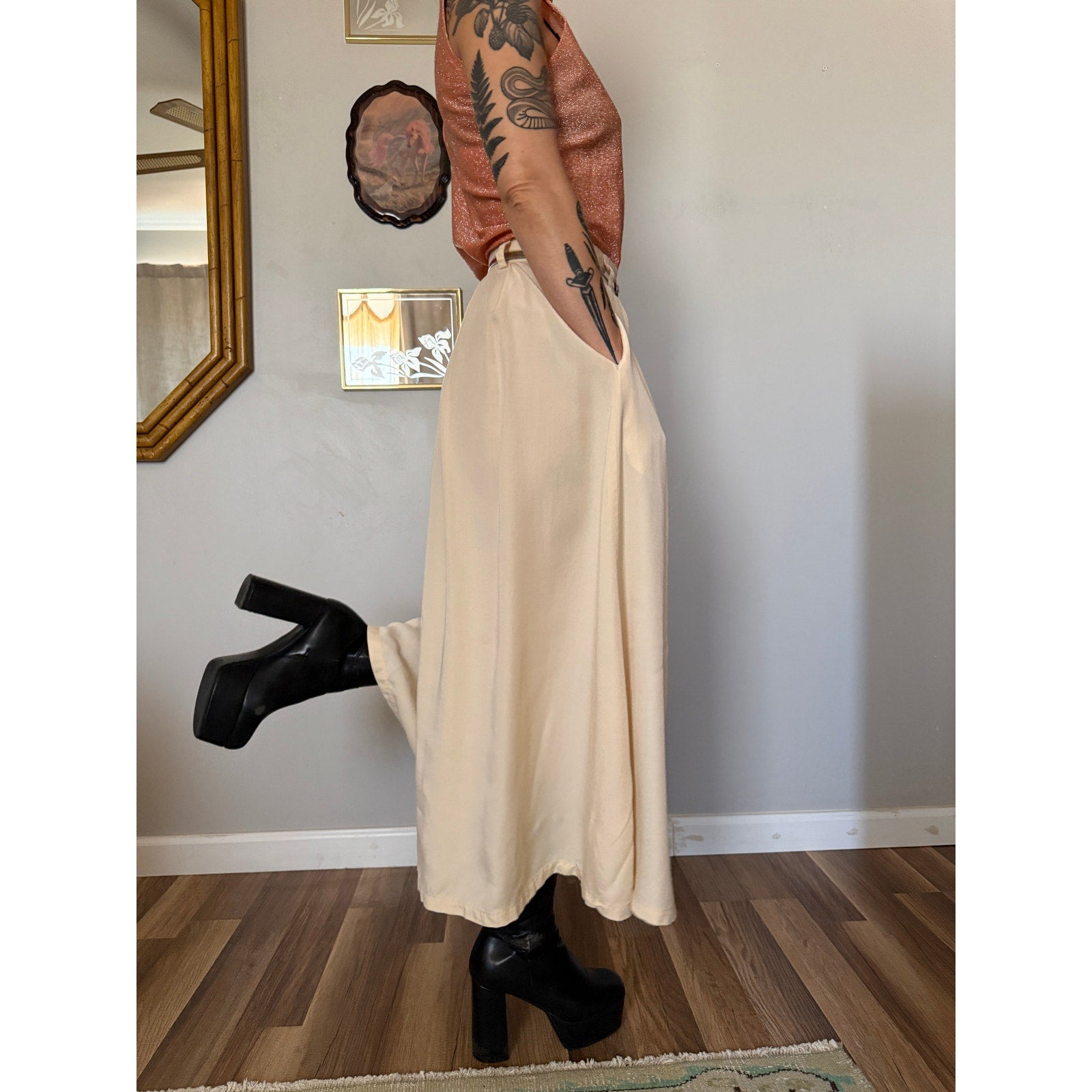 1990s Liz Sport Culottes | Gaucho Trousers | Size XS-S